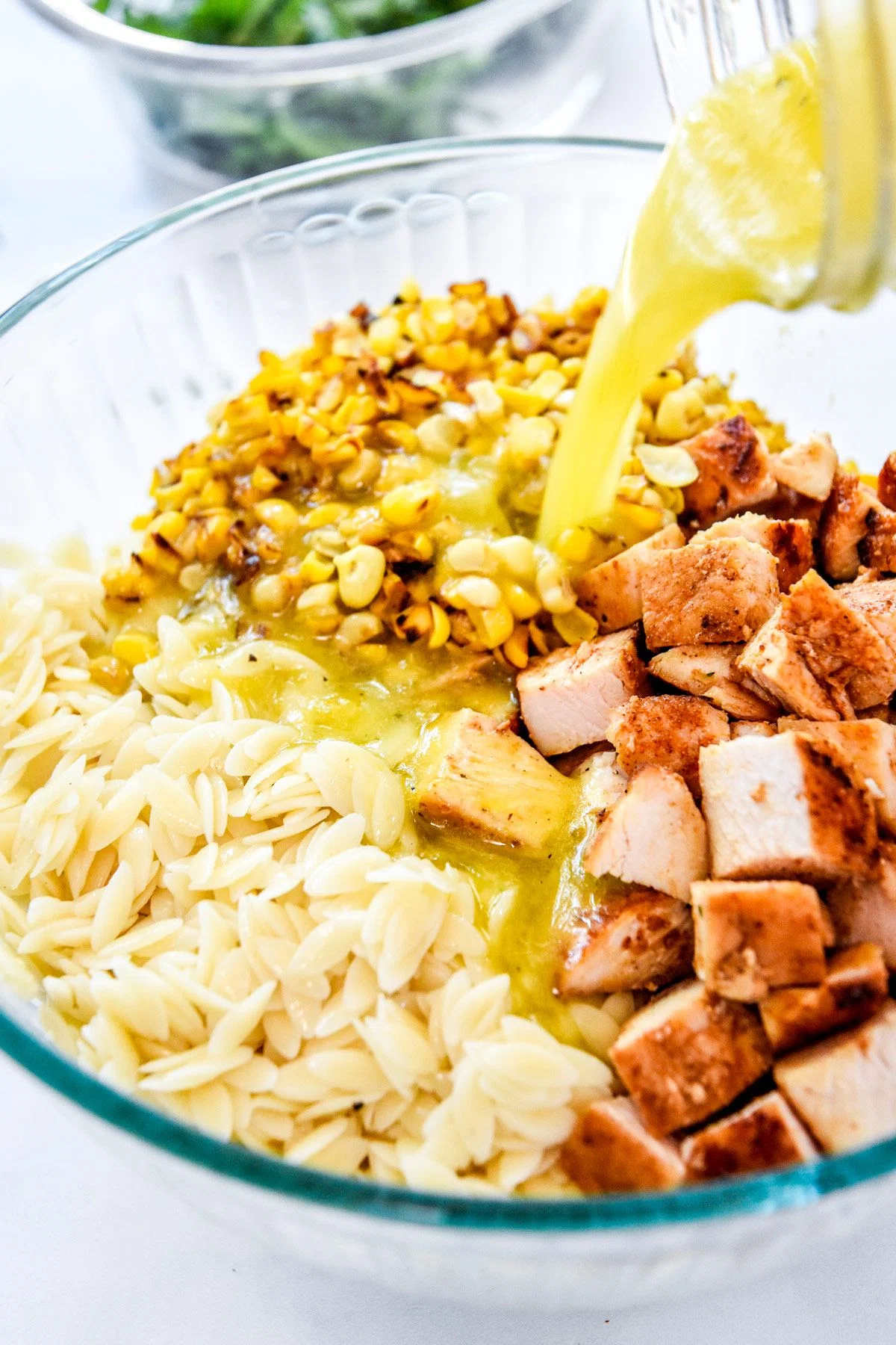 Lemony Chicken and Corn Orzo Salad