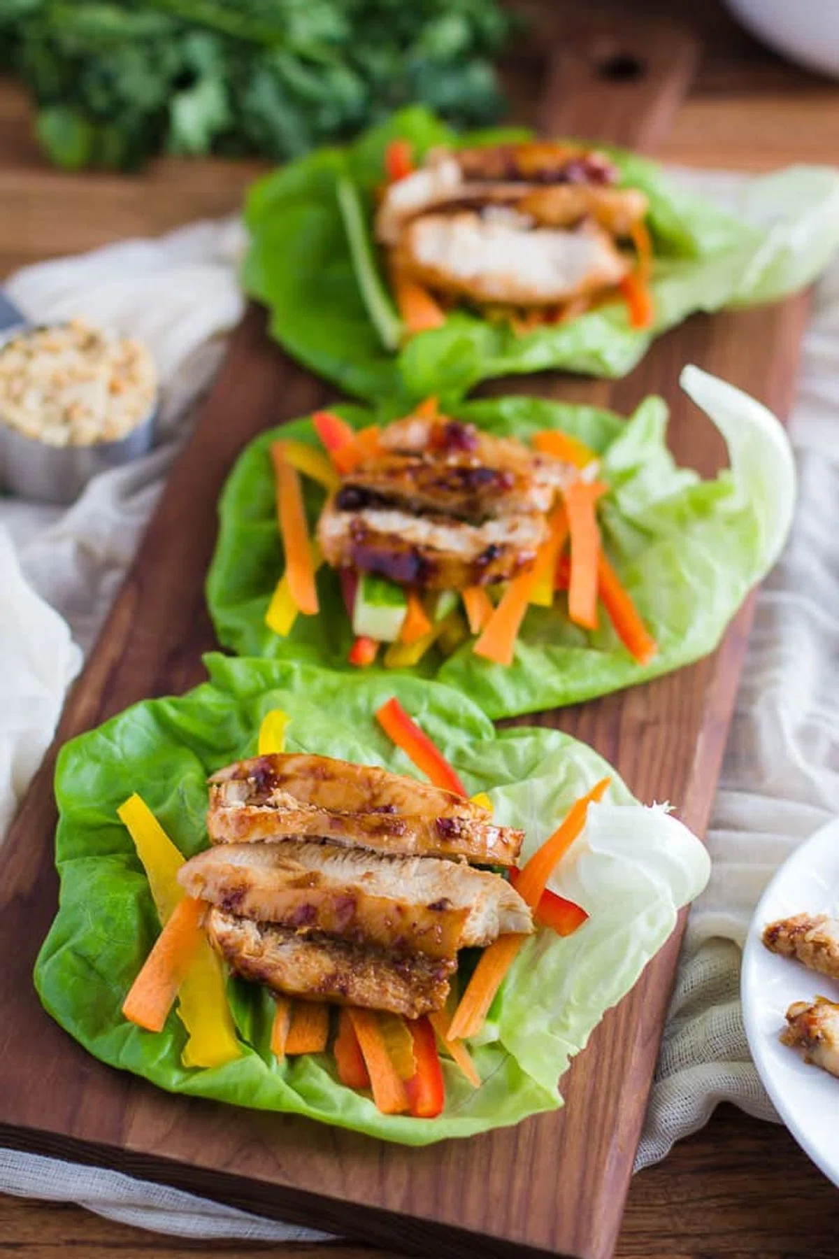 Healthy Thai Chicken Lettuce Wraps