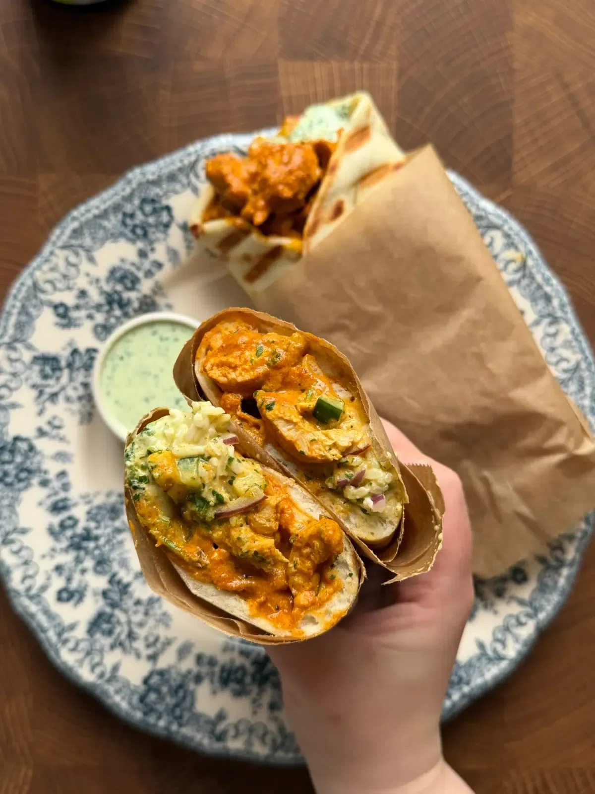 Garlic Butter Chicken Naan Wrap