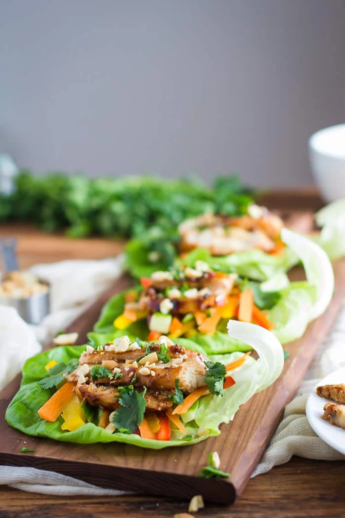 Healthy Thai Chicken Lettuce Wraps
