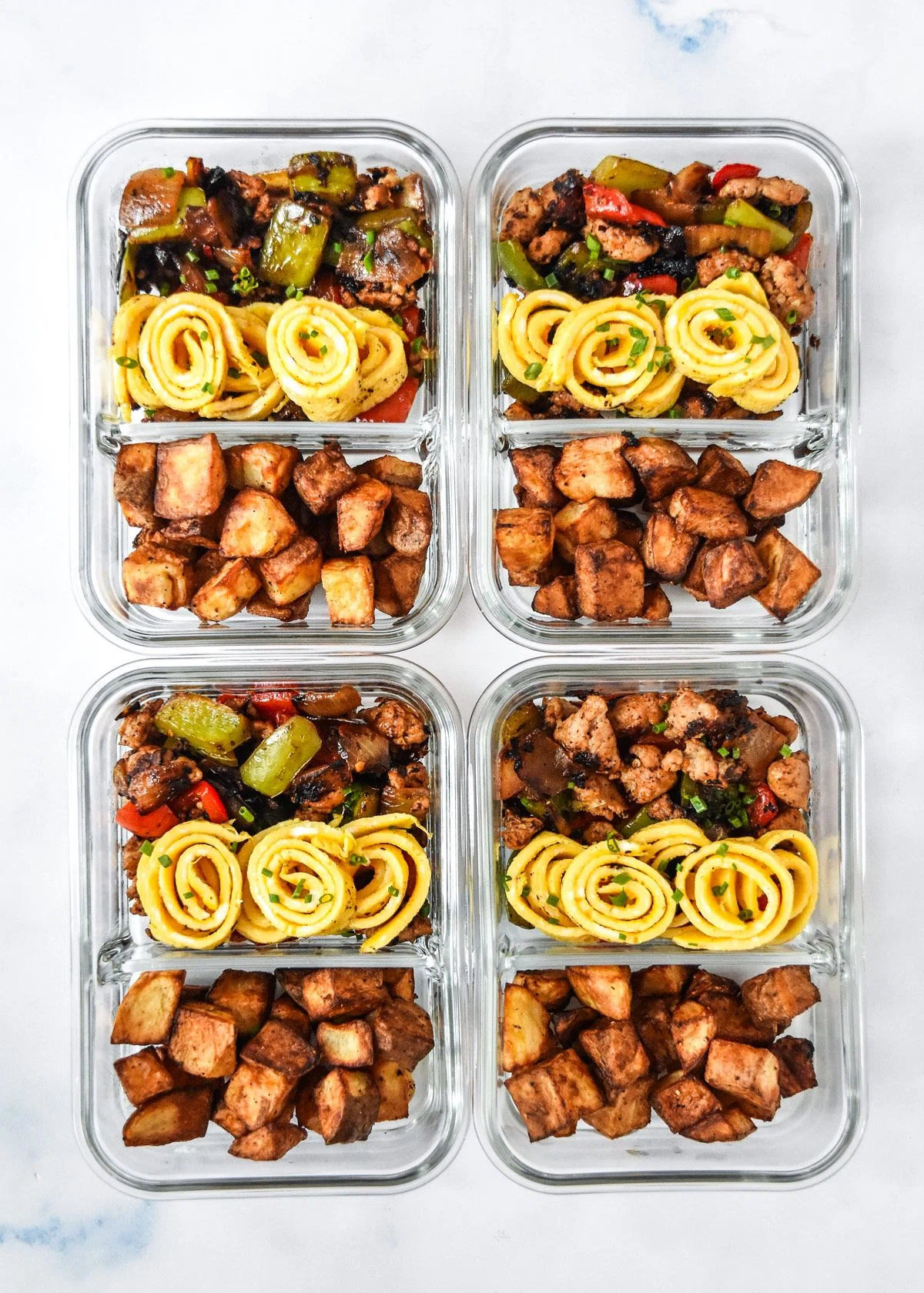 Crispy Potato Egg Ribbon Breakfast Bowls