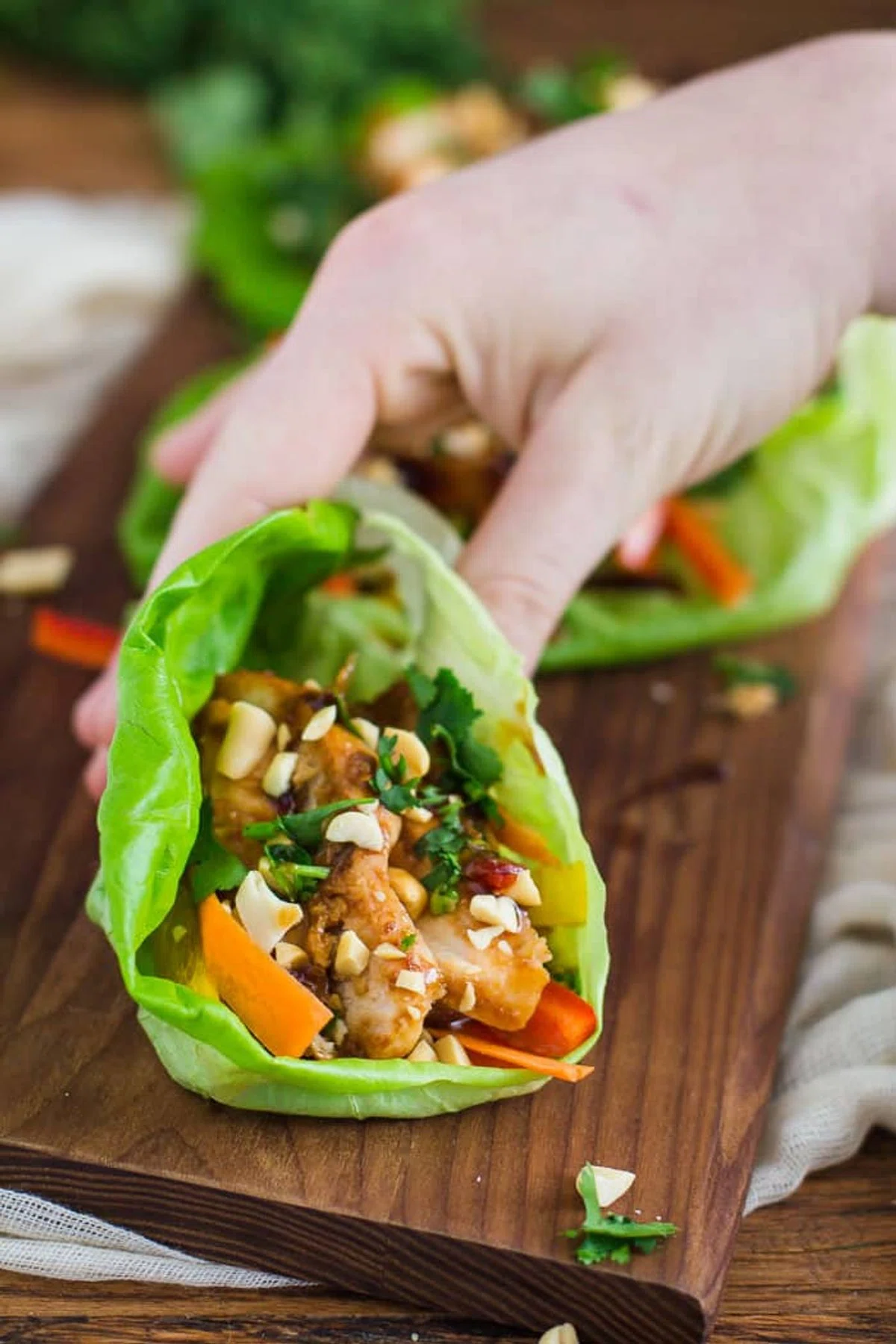Healthy Thai Chicken Lettuce Wraps
