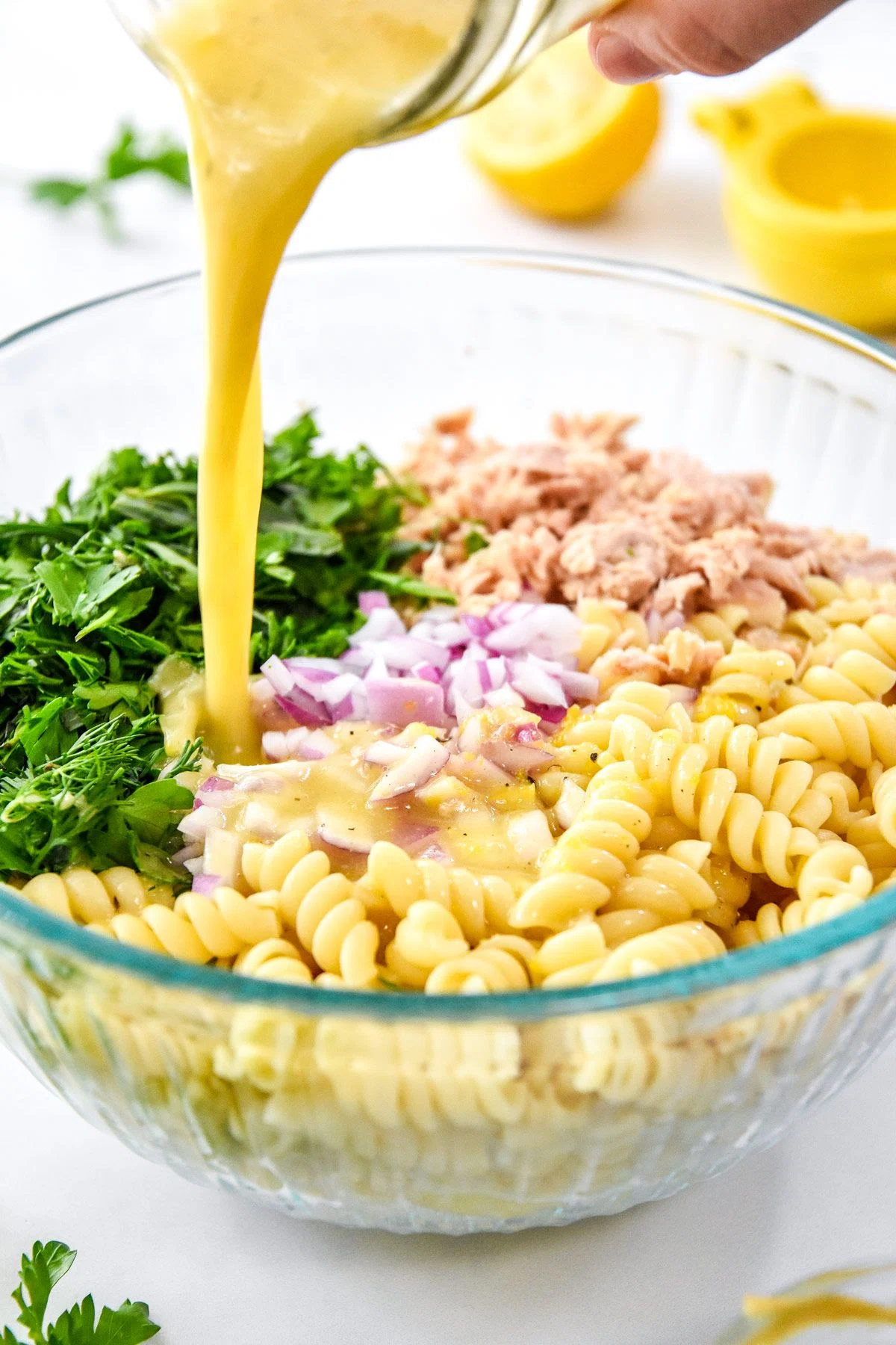 Lemon Vinaigrette Tuna Pasta Salad