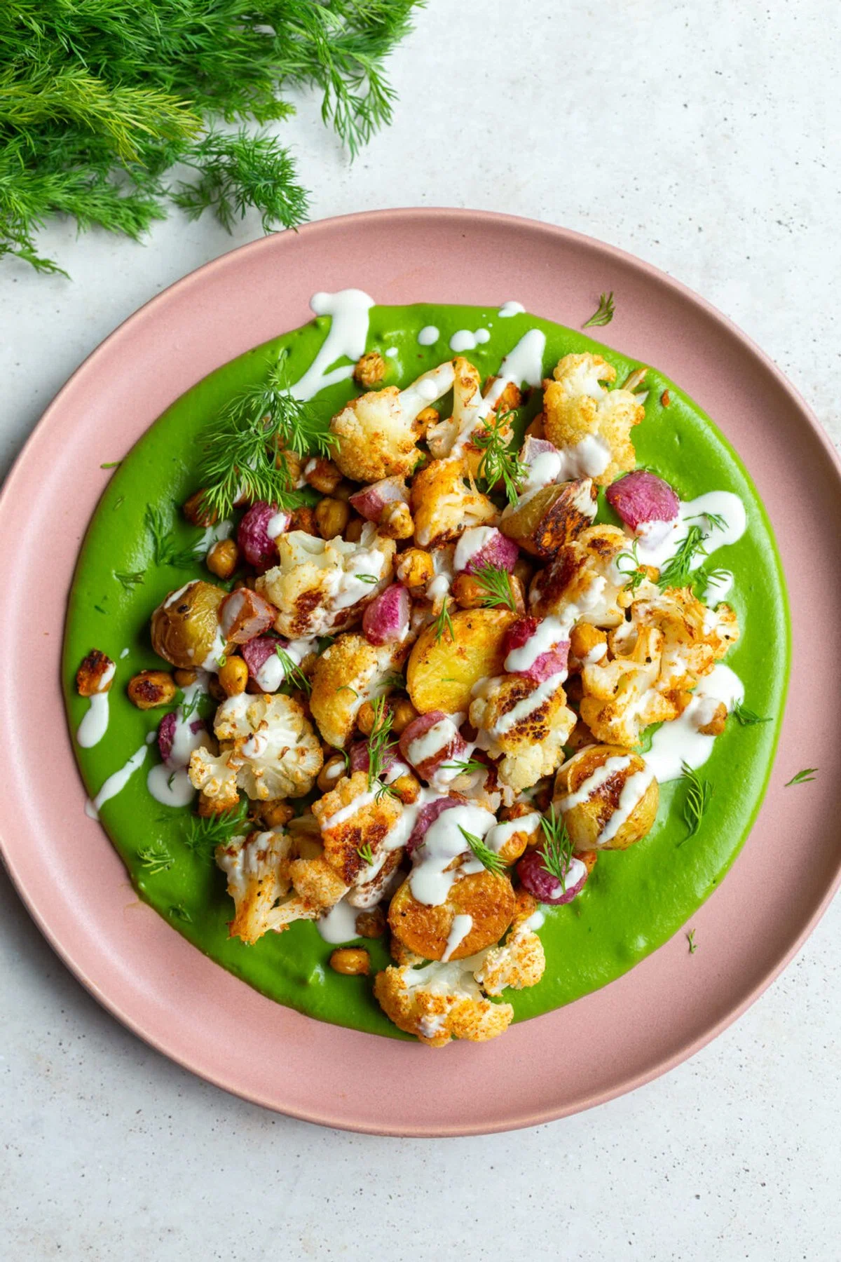 Roasted Veggie Green Goddess Bowls