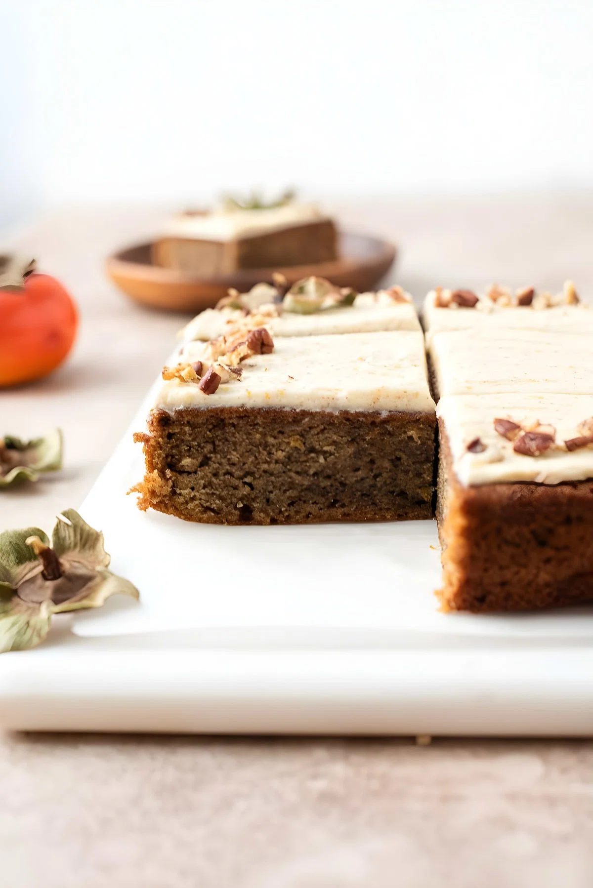 Persimmon Cake with Brown Butter Orange Frosting