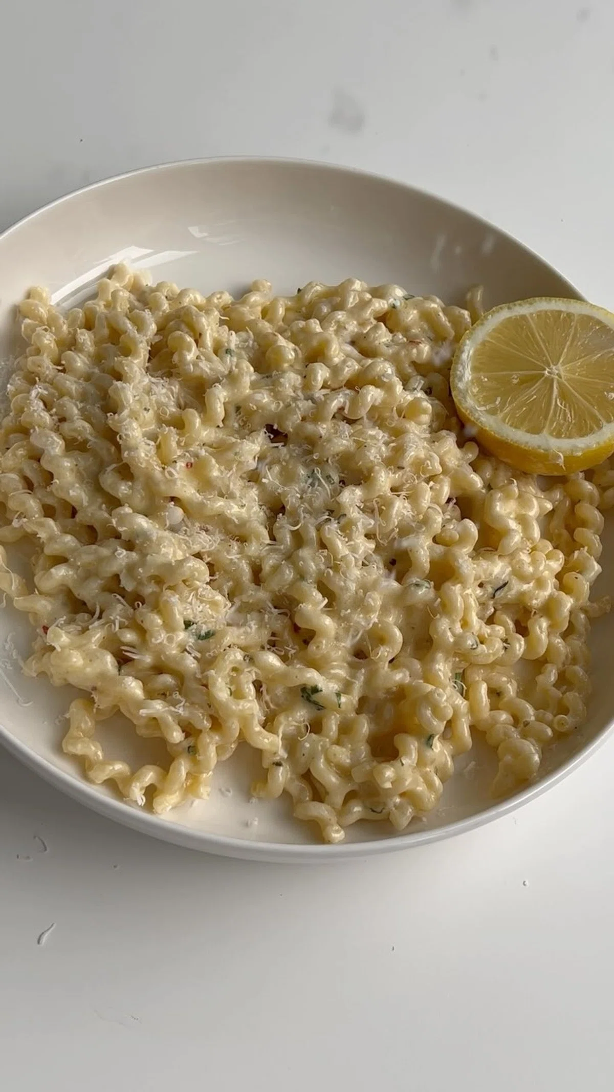 Creamy Lemon Fusilli Lunghi Pasta