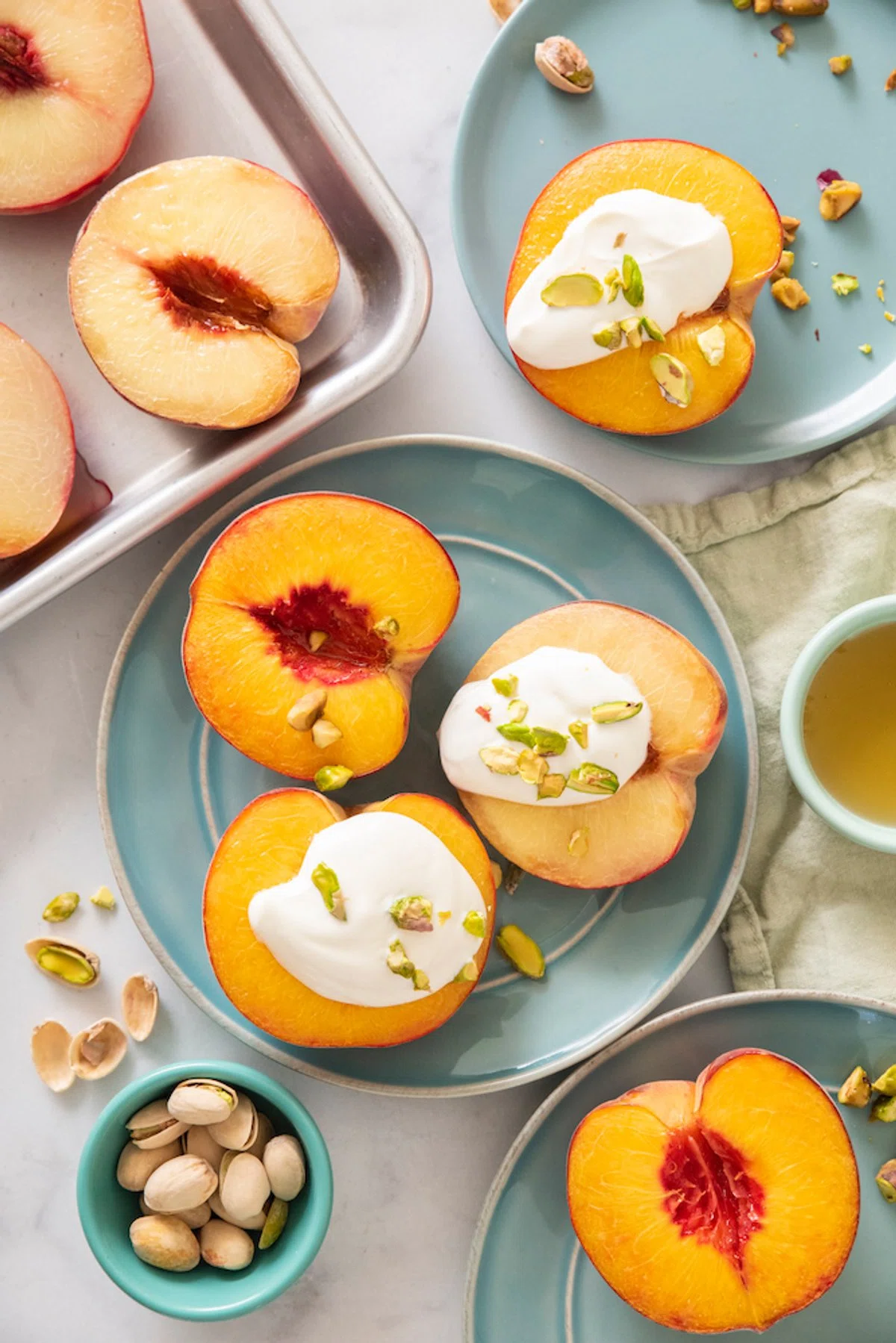 Baked Nectarines with Honey Yogurt Sauce