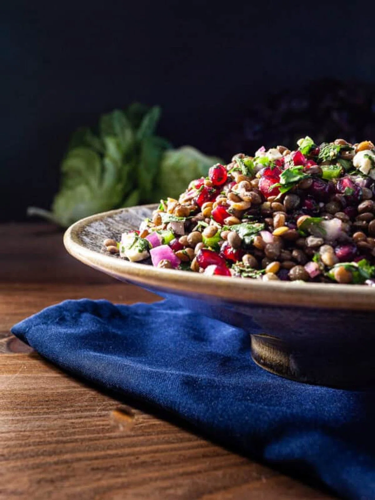 Lentil Salad with Feta and Pomegranate