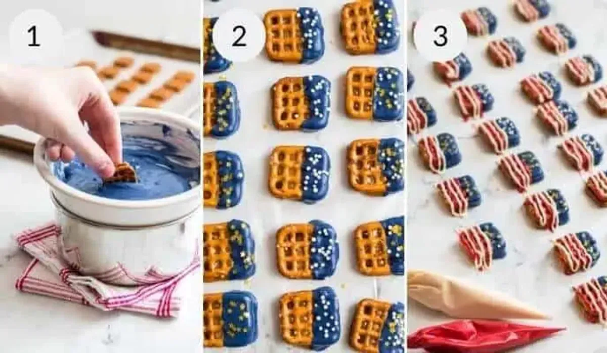 Patriotic Pretzels Covered with Chocolate
