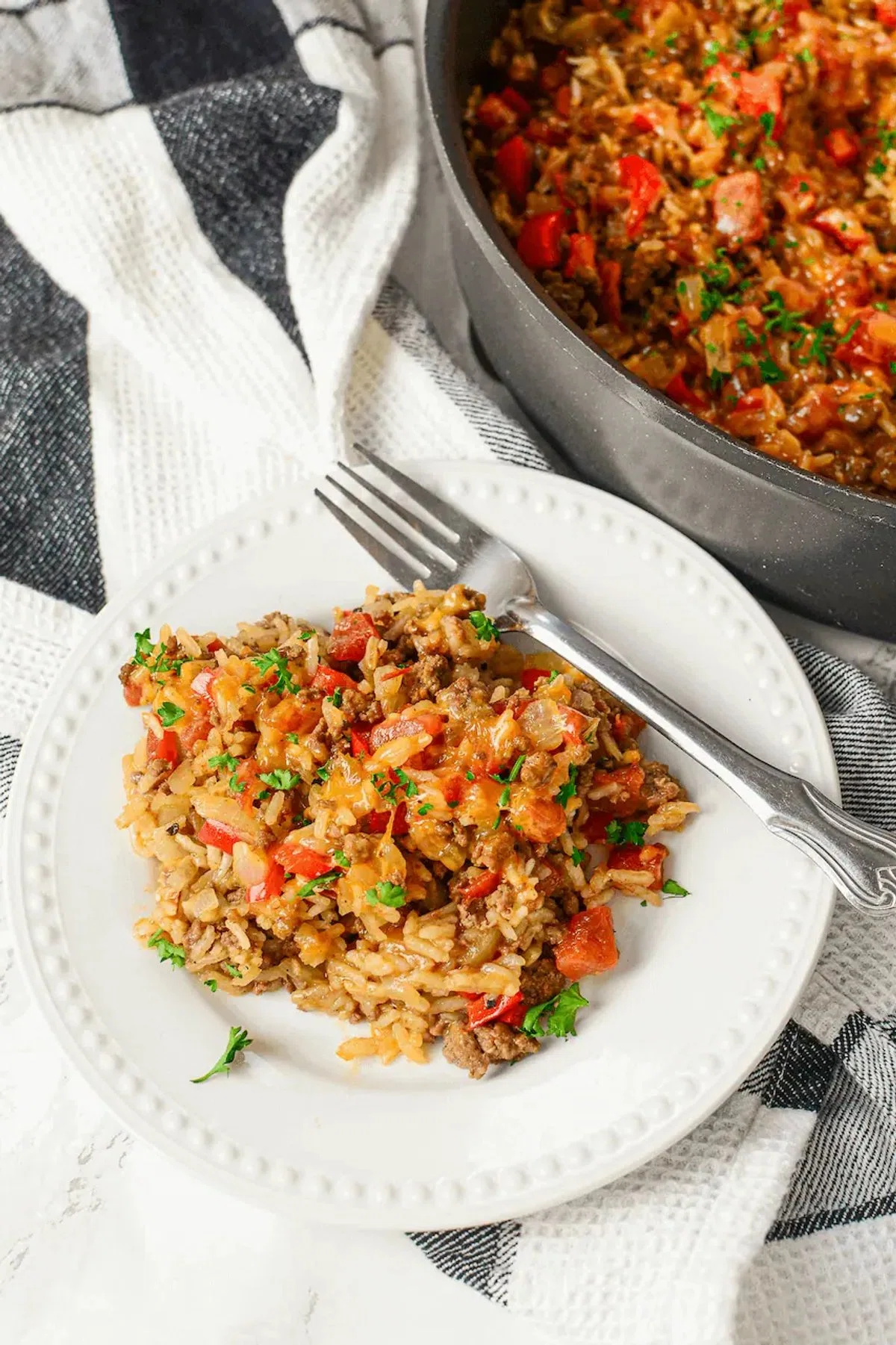 Tex Mex Ground Beef and Rice Skillet