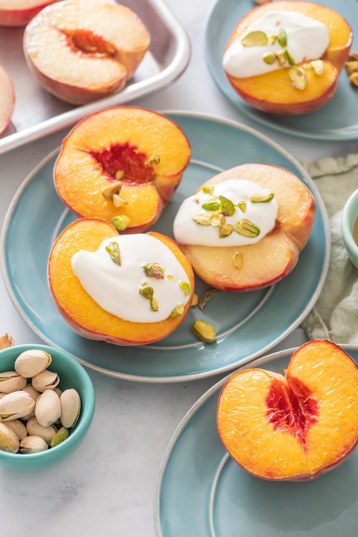 Baked Nectarines with Honey Yogurt Sauce