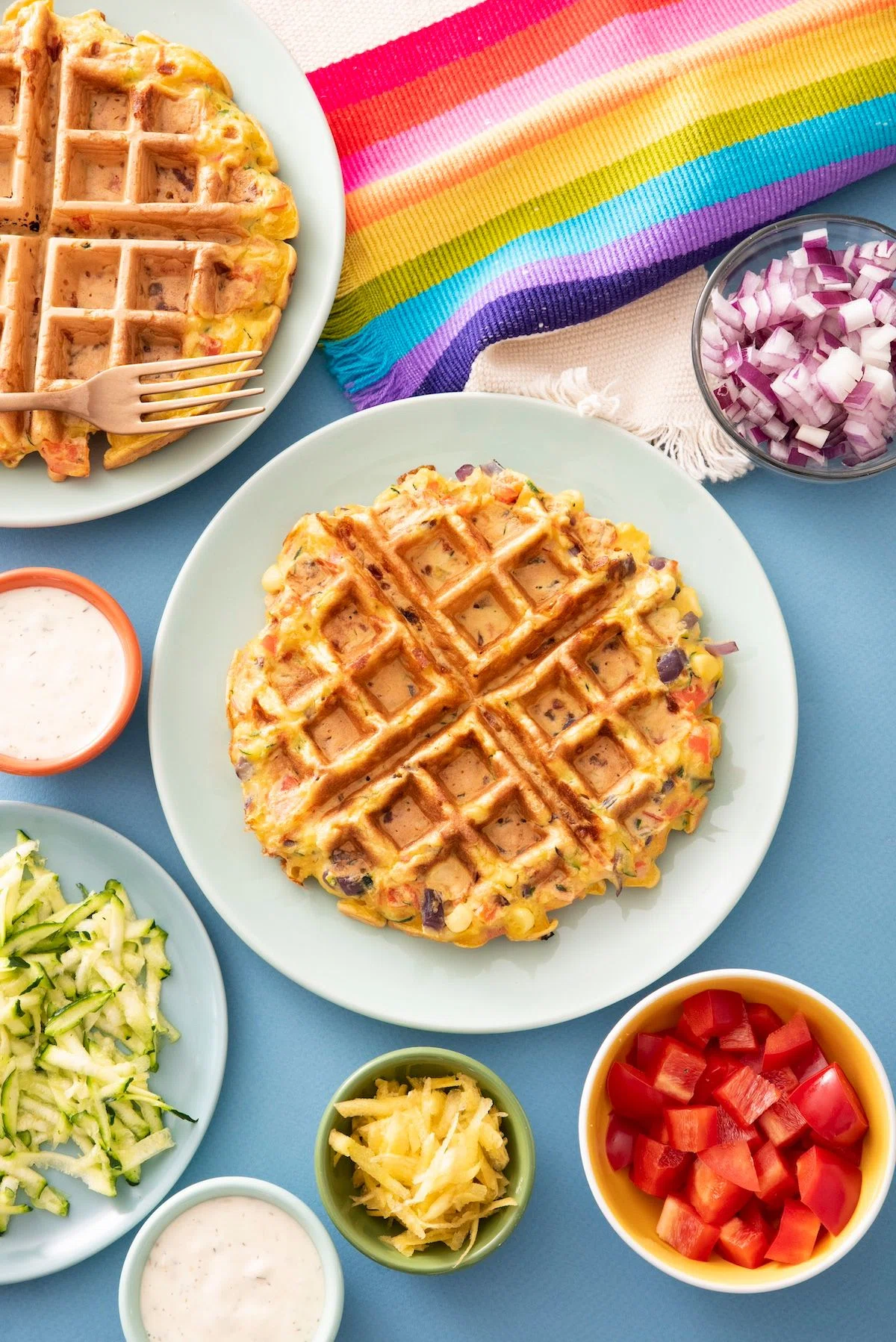 Rainbow Waffles