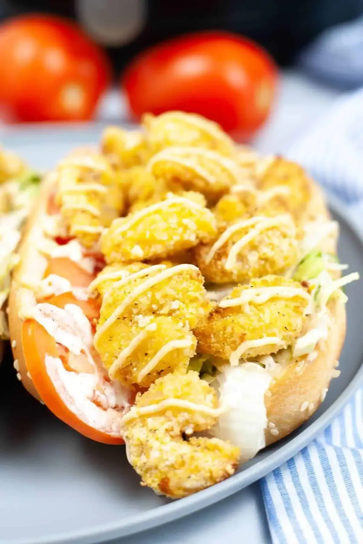 Air Fryer Shrimp Po Boy Sandwich
