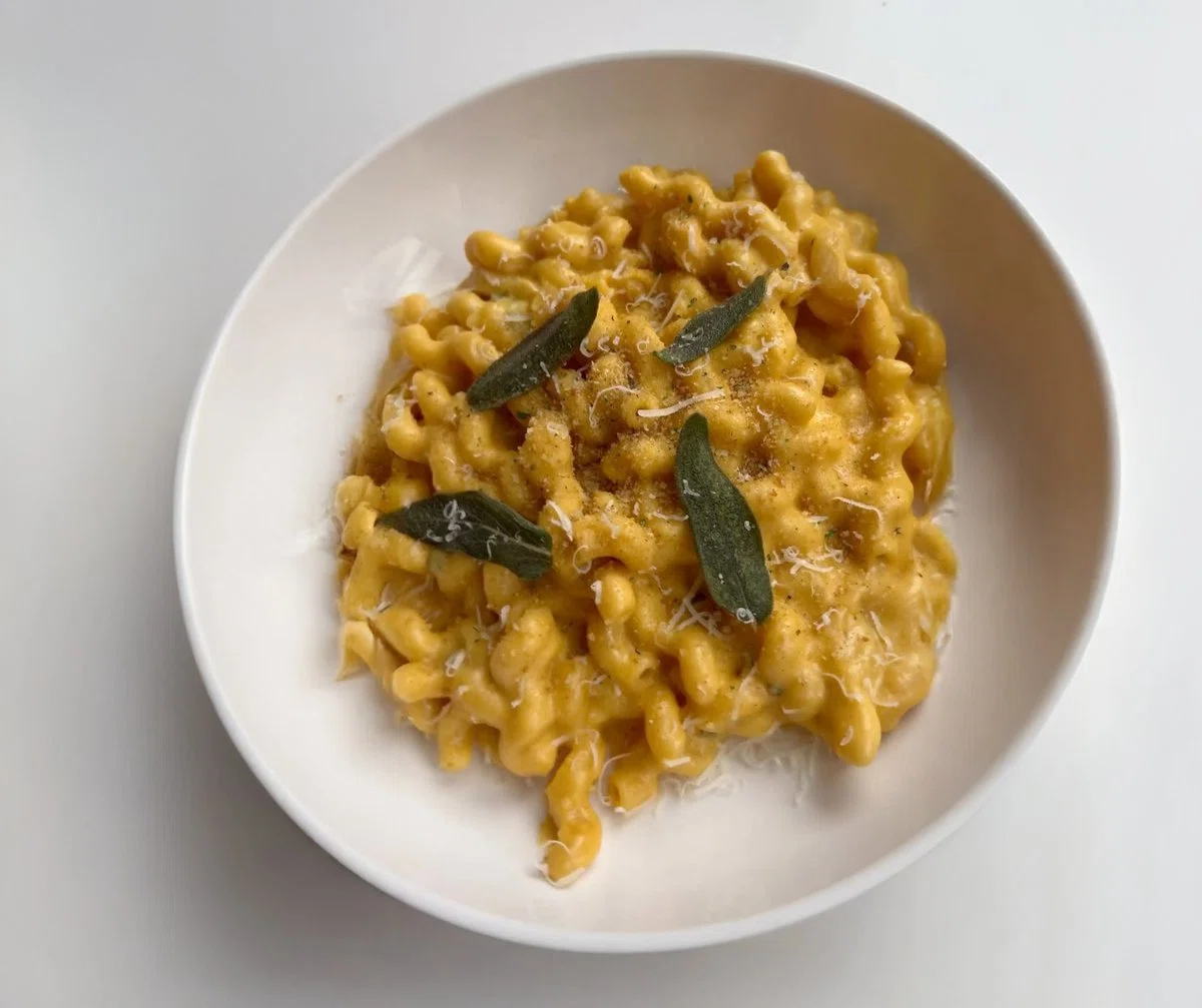 Cheesy Butternut Squash Pasta with Sage