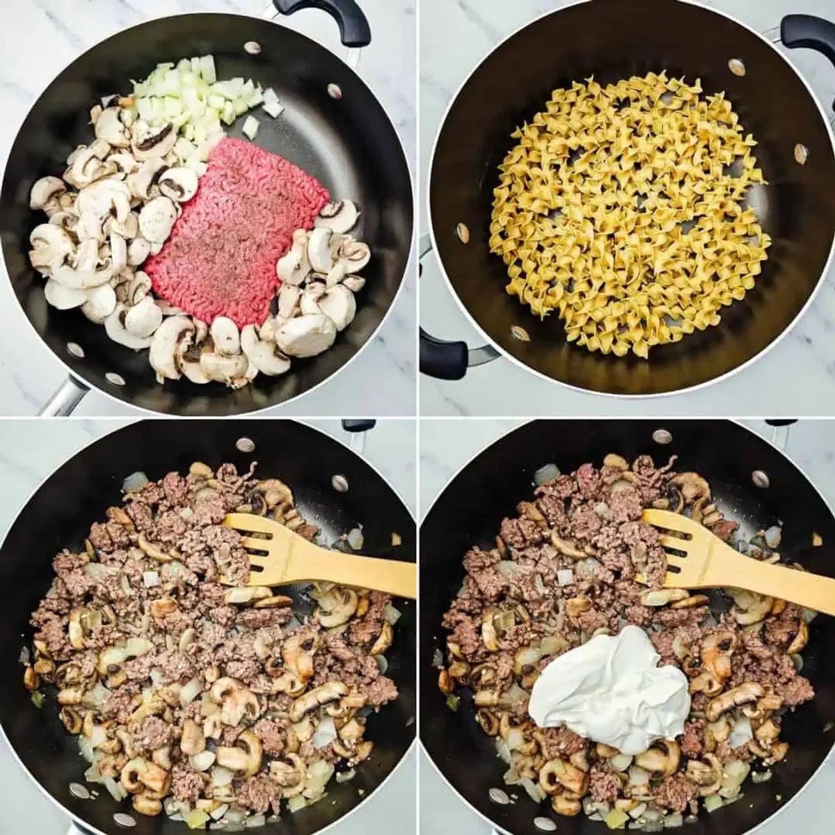 Easy Ground Beef Stroganoff Casserole