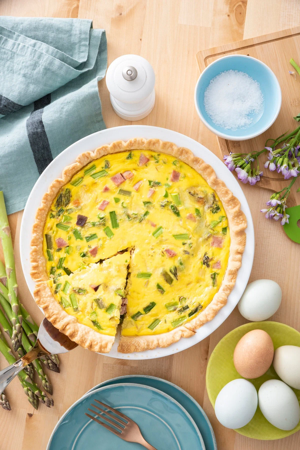 Ham and Asparagus Quiche