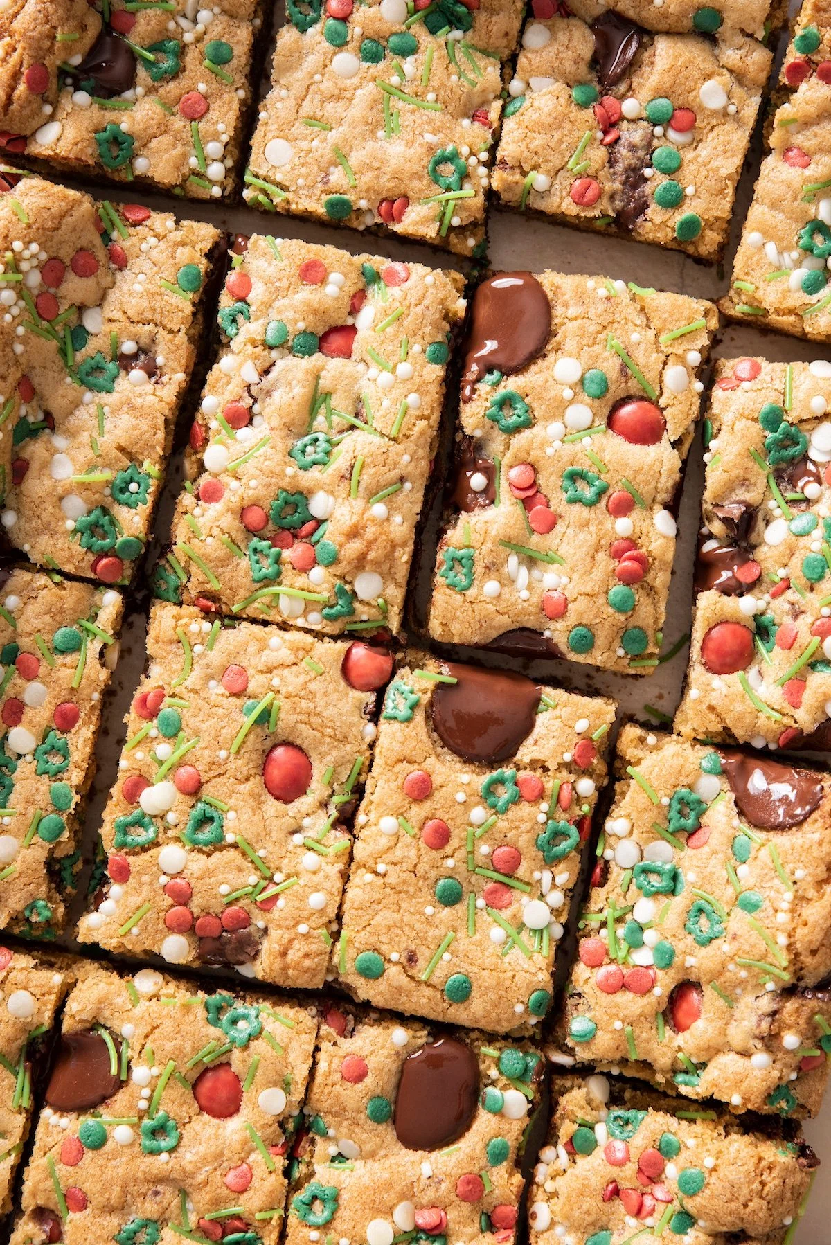 Holiday Chocolate Chip Sprinkle Bars