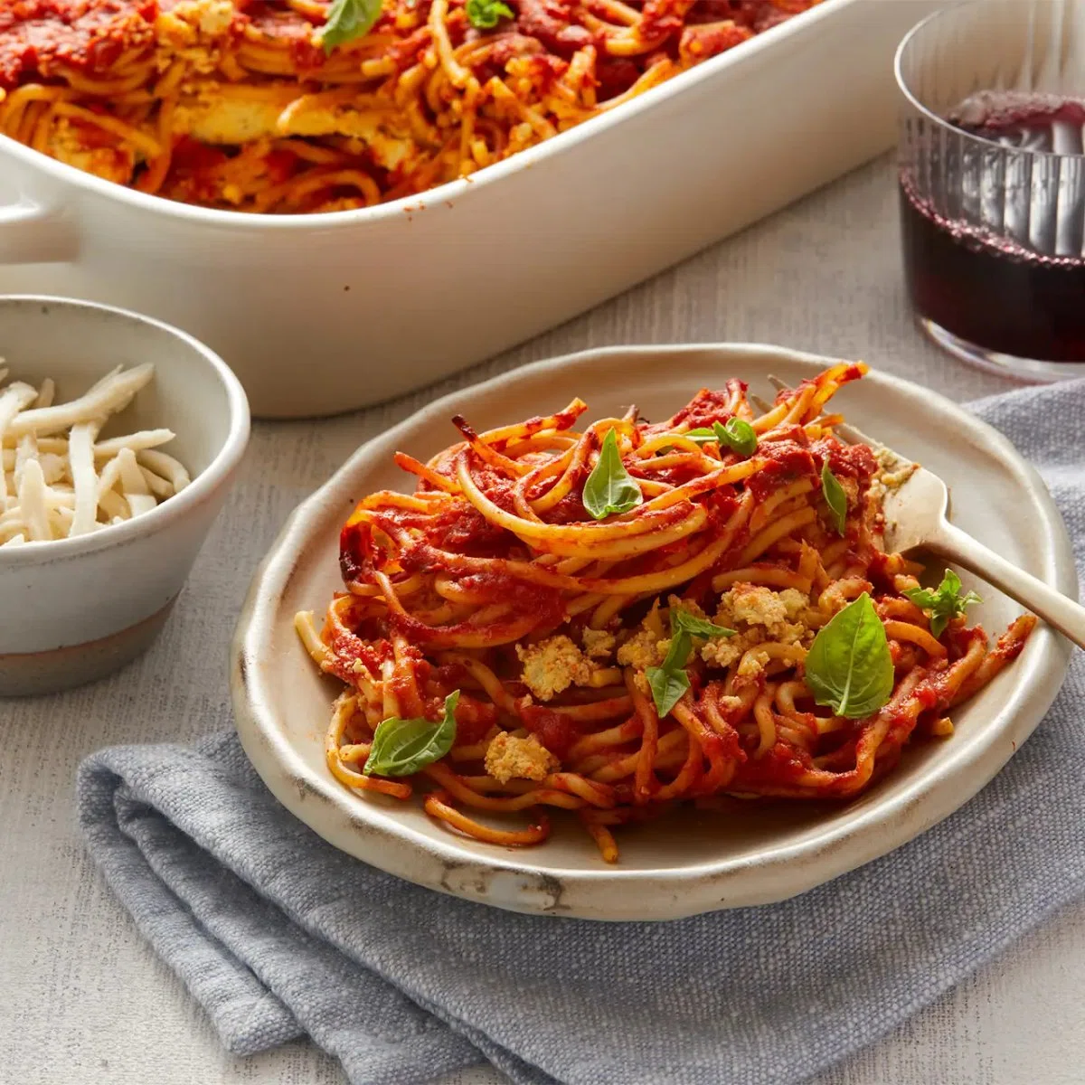 Vegan Baked Spaghetti
