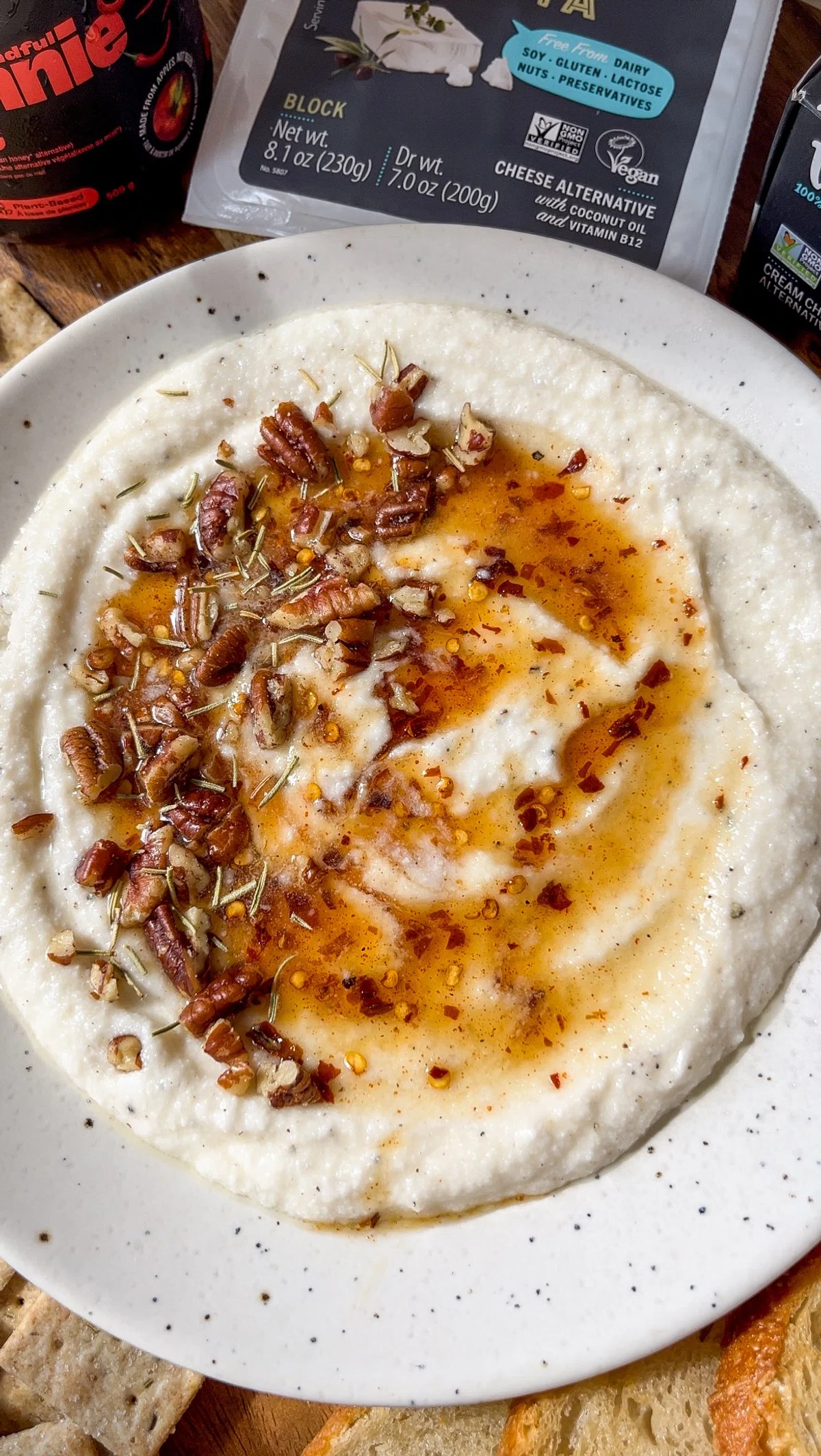 Vegan Hot Honey Whipped Feta Dip