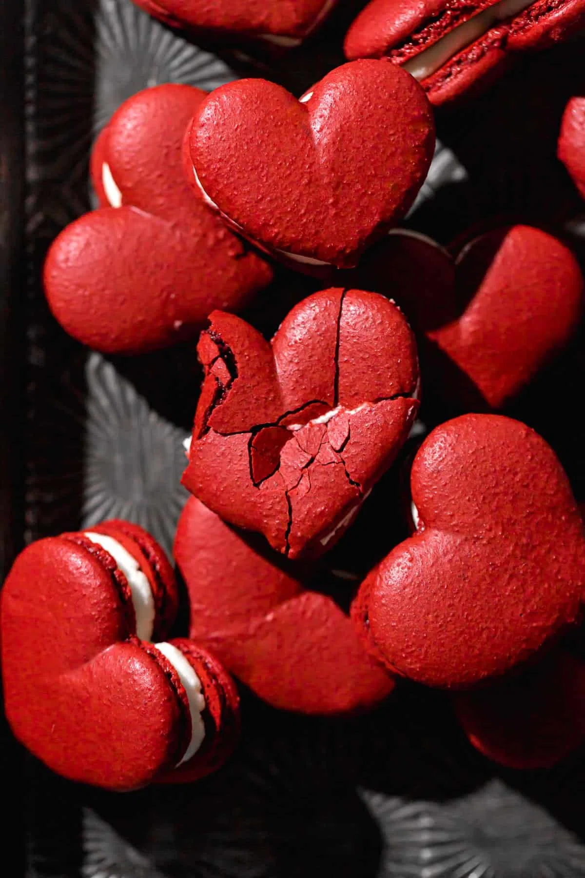 Red Velvet Macarons with Mascarpone Frosting