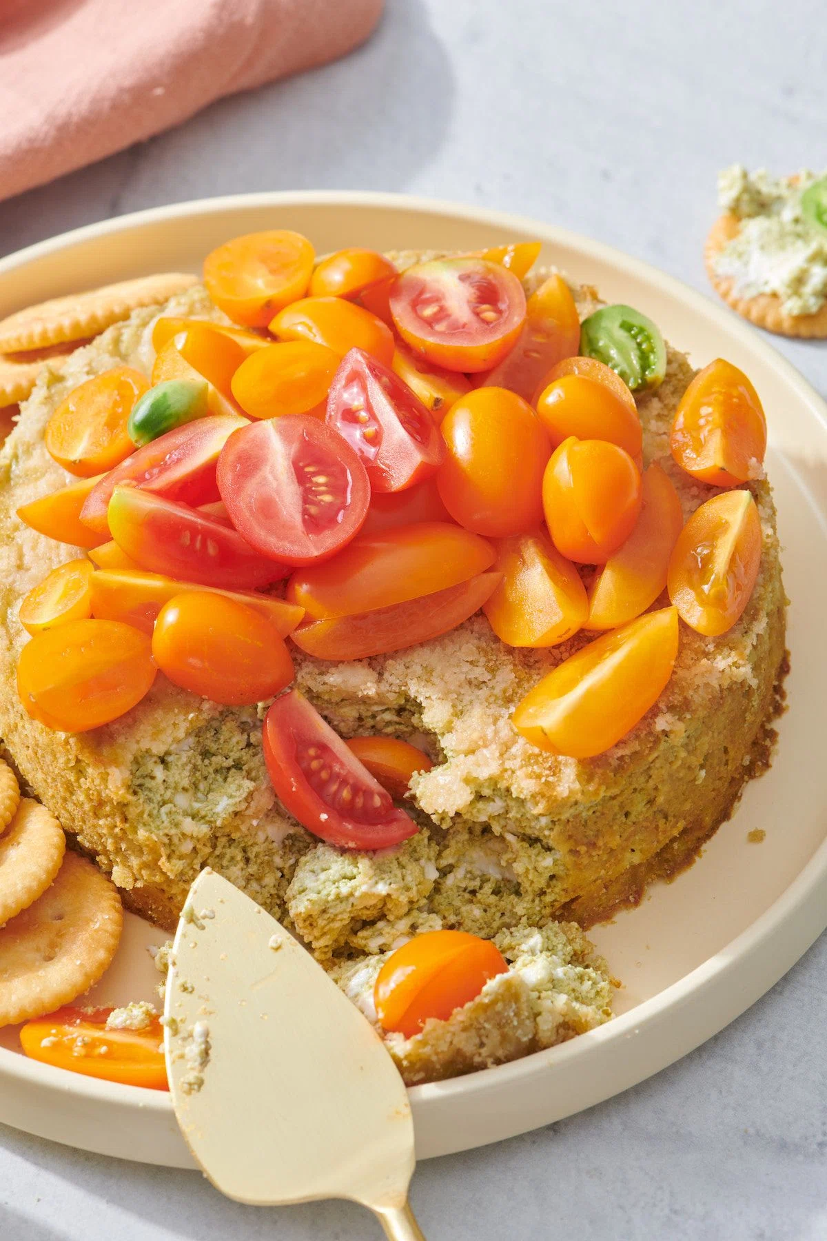 Savory Basil Pesto Cheesecake Dip