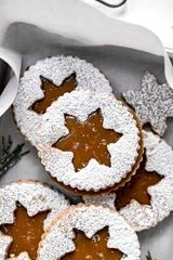 Salted Caramel Christmas Linzer Cookies