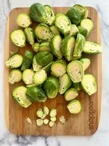 Cast Iron Brussels Sprouts with Pomegranate and Garlic