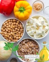 Harissa Chickpea Stuffed Peppers