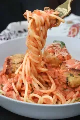 Spaghetti and Chicken Parmesan Meatballs