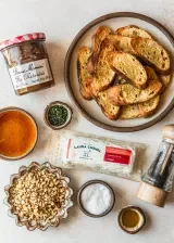 Figgy Goat Cheese Crostini with Honey