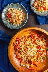 Spicy Udon Noodle Salad with Edamame and Cashews