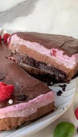 Raspberry Mocha Mousse Cake