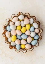 Mini Easter Egg Cheesecakes with Chocolate Ganache
