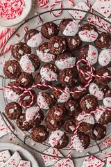 Chewy Mini Chocolate Peppermint Bark Cookies