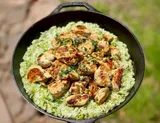 Lemon Garlic Chicken with Broccoli Cheddar Rice