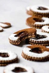 Chocolate Espresso Linzer Cookies
