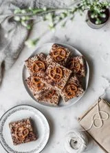 Brown Butter Rice Krispie Treats With Dark Chocolate & Pretzels