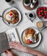 Poppy Seed Pancakes + Blood Orange Curd