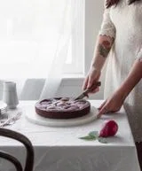 Chocolate Hazelnut Pear Cake + Maple Cream