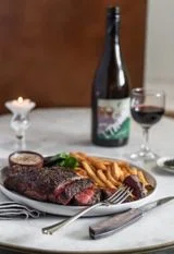 Reverse Seared Chuck Steak + Brandy Peppercorn Sauce