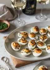 Spicy Deviled Eggs With Crispy Shallots