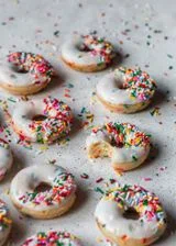 Birthday Cake Donuts With Vanilla Glaze