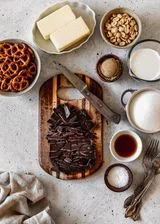 Chocolate Caramel Tart With Pretzel Crust