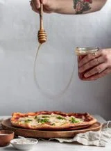 Pizza With Soppressata, Basil, & Hot Honey