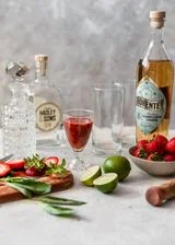 Strawberry Gin Smash With Basil & Elderflower