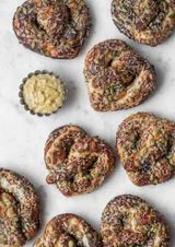 Seedy Soft Pretzels + Bleu Cheese Mustard