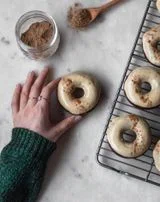 Chocolate Donuts With Masala Chai Glaze