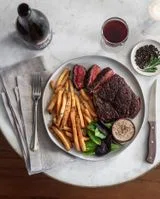 Reverse Seared Chuck Steak + Brandy Peppercorn Sauce