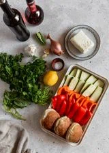 Halloumi Sandwiches With Veggies & Herb Sauce