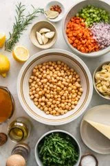 Lemony Chickpea Soup With Parmesan & Pasta
